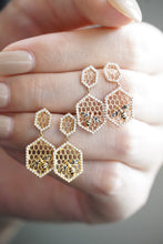 Load image into Gallery viewer, LUOWEND 18K Rose or Yellow Gold Real Natural Diamond Drop Earrings for Women