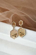 Load image into Gallery viewer, LUOWEND 18K Rose or Yellow Gold Real Natural Diamond Drop Earrings for Women