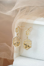 Load image into Gallery viewer, LUOWEND 18K Rose or Yellow Gold Real Natural Diamond Drop Earrings for Women