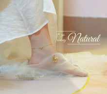 Load image into Gallery viewer, LUOWEND 18K Yellow Gold Real Natural Jadeite Bracelet and Anklet Chain for Women