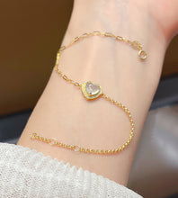 Load image into Gallery viewer, LUOWEND 18K Yellow Gold Real Natural Jadeite Bracelet and Anklet Chain for Women