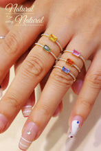 Load image into Gallery viewer, LUOWEND 18K Rose Gold Real Natural Aquamarine Ring for Women