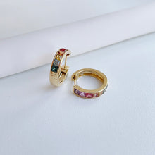 Load image into Gallery viewer, LUOWEND 18K Rose Gold Real Natural Aquamarine Earrings for Women