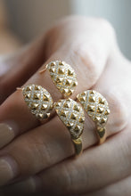 Load image into Gallery viewer, LUOWEND 18K Yellow Gold Real Natural Diamond Hoop Earrings for Women