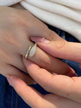 Load image into Gallery viewer, LUOWEND 18K Yellow Gold Real Natural Diamond Ring for Women