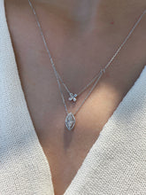 Load image into Gallery viewer, LUOWEND 18K White Gold Real Natural Diamond Pendant Necklace for Women