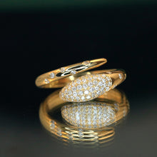 Load image into Gallery viewer, LUOWEND 18K Yellow Gold Real Natural Diamond Ring for Women