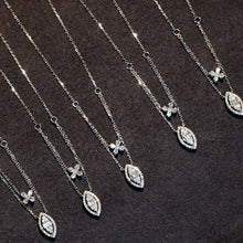 Load image into Gallery viewer, LUOWEND 18K White Gold Real Natural Diamond Pendant Necklace for Women