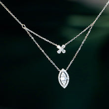 Load image into Gallery viewer, LUOWEND 18K White Gold Real Natural Diamond Pendant Necklace for Women