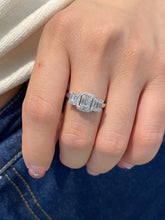 Load image into Gallery viewer, LUOWEND 18K White Gold Real Natural Diamond Ring for Women