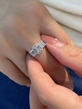 Load image into Gallery viewer, LUOWEND 18K White Gold Real Natural Diamond Ring for Women