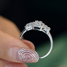 Load image into Gallery viewer, LUOWEND 18K White Gold Real Natural Diamond Ring for Women