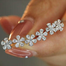 Load image into Gallery viewer, LUOWEND 18K White Gold Real Natural Diamond Stud Earrings for Women