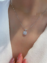 Load image into Gallery viewer, LUOWEND 18K White Gold Real Natural Diamond Pendant Necklace for Women