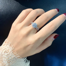 Load image into Gallery viewer, LUOWEND 18K White Gold Real Natural Diamond Ring for Women