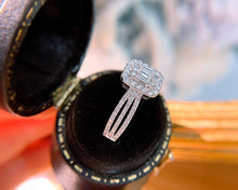 Load image into Gallery viewer, LUOWEND 18K White Gold Real Natural Diamond Ring for Women