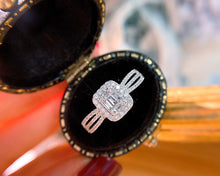 Load image into Gallery viewer, LUOWEND 18K White Gold Real Natural Diamond Ring for Women