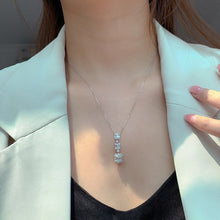 Load image into Gallery viewer, LUOWEND 18K White Gold Real Natural Diamond Pendant Necklace for Women