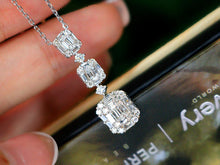 Load image into Gallery viewer, LUOWEND 18K White Gold Real Natural Diamond Pendant Necklace for Women