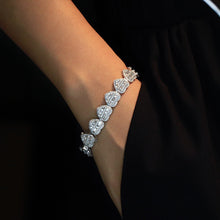 Load image into Gallery viewer, LUOWEND 18K White Gold Real Natural Diamond Bracelet for Women