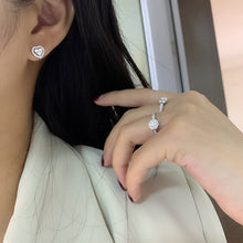 Load image into Gallery viewer, LUOWEND 18K White Gold Real Natural Diamond Stud Earrings for Women