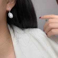 Load image into Gallery viewer, LUOWEND 18K White Gold Real Natural Diamond Hoop Earrings for Women