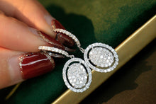 Load image into Gallery viewer, LUOWEND 18K White Gold Real Natural Diamond Hoop Earrings for Women