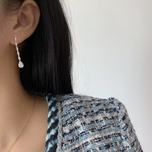 Load image into Gallery viewer, LUOWEND 18K White Gold Real Natural Diamond Drop Earrings for Women