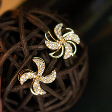 Load image into Gallery viewer, LUOWEND 18K Yellow Gold Real Natural Diamond Stud Earrings for Women