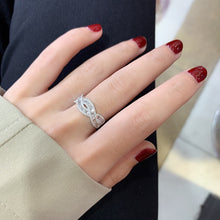 Load image into Gallery viewer, LUOWEND 18K White Gold Real Natural Diamond Ring for Women