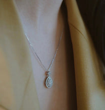 Load image into Gallery viewer, LUOWEND 18K White Gold Real Natural Diamond Pendant Necklace for Women