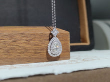 Load image into Gallery viewer, LUOWEND 18K White Gold Real Natural Diamond Pendant Necklace for Women