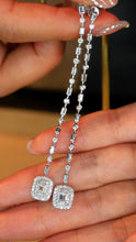 Load image into Gallery viewer, LUOWEND 18K White Gold Real Natural Diamond Drop Earrings for Women