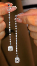 Load image into Gallery viewer, LUOWEND 18K White Gold Real Natural Diamond Drop Earrings for Women