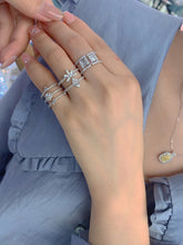 Load image into Gallery viewer, LUOWEND 18K White Gold Real Natural Diamond Ring for Women