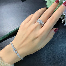 Load image into Gallery viewer, LUOWEND 18K White Gold Real Natural Diamond Ring for Women