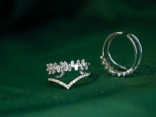 Load image into Gallery viewer, LUOWEND 18K White Gold Real Natural Diamond Ring for Women
