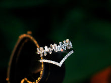 Load image into Gallery viewer, LUOWEND 18K White Gold Real Natural Diamond Ring for Women