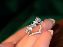 Load image into Gallery viewer, LUOWEND 18K White Gold Real Natural Diamond Ring for Women