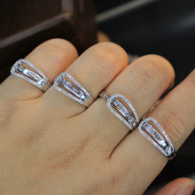 Load image into Gallery viewer, LUOWEND 18K White Gold Real Natural Diamond Ring for Women