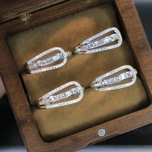 Load image into Gallery viewer, LUOWEND 18K White Gold Real Natural Diamond Ring for Women