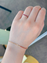 Load image into Gallery viewer, LUOWEND 18K White/Yellow Gold Fine Jewelry Natural Ruby Bracelet for Women