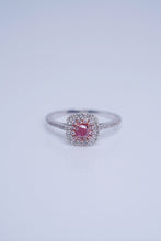 Load image into Gallery viewer, LUOWEND 18K White Gold Natural Pink Diamond Ring for Women