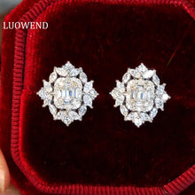 Load image into Gallery viewer, LUOWEND 18K White Gold Natural Diamond Ring for Women