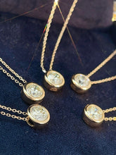 Load image into Gallery viewer, LUOWEND 18K Yellow Gold Natural Diamond Necklace for Women