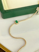 Load image into Gallery viewer, LUOWEND 18K Yellow Gold Fine Jewelry Natural Emerald Bracelet for Women