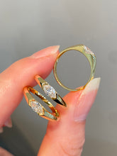 Load image into Gallery viewer, LUOWEND 18K Yellow Gold Natural Diamond Ring for Women