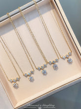 Load image into Gallery viewer, LUOWEND 18K Yellow Gold Natural Diamond Necklace for Women