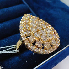 Load image into Gallery viewer, LUOWEND 18K White or Yellow Gold Natural Diamond Ring for Women