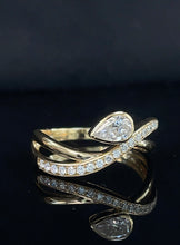 Load image into Gallery viewer, LUOWEND 18K Yellow Gold Fine Jewelry Real Natural Diamond Ring for Women